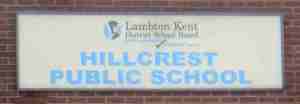 Petrolia School, Hillcrest Public School Sign
